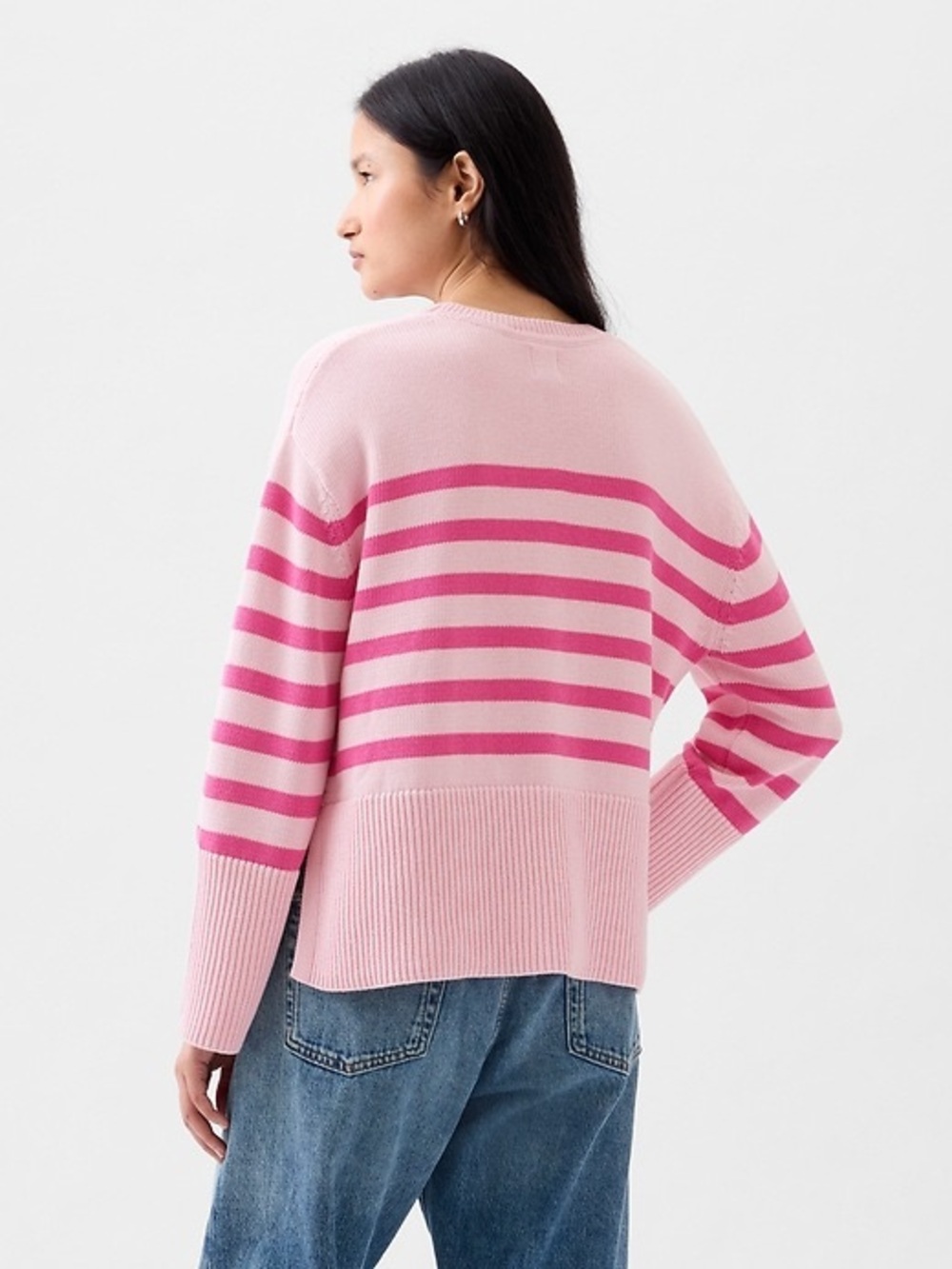 GAP Pink Striped Crewneck Sweater. XXL - Picture 2 of 9